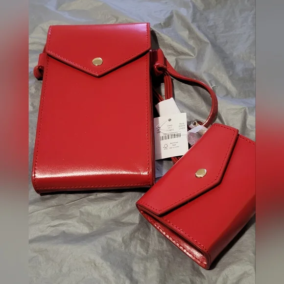 J. Crew Vibrant Red Crossbody Bag and Wallet - Picture 3 of 7